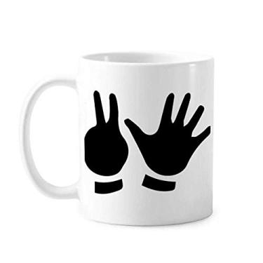 Imagem de Caneca com estampa de dois cinco gestos de cerâmica para café e porcelana
