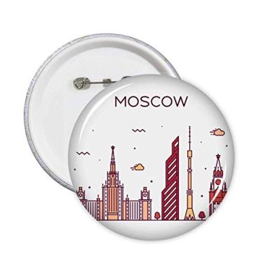 Imagem de Moscou, Rússia, padrão de ponto de referência plano, alfinetes, crachá, botão, decoração acessório, 5 peças