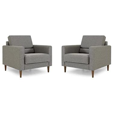 Imagem de Conjunto 2 Poltronas de Aproximação Herval Spirit, Linho Grafite, Desmontáveis