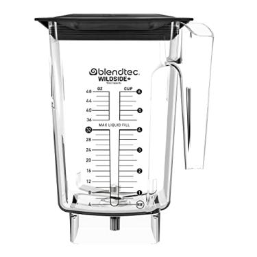 Imagem de Blendtec WildSide+ Frasco de 3 litros (2,55 ml), cinco lados, frasco de liquidificador profissional/comercial, tampa macia, livre de BPA, transparente