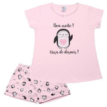 Imagem de Pijama Rosa Bebê - Primeiros Passos Menina Meia Malha 42600-11 - Pulla