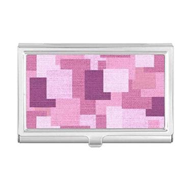 Imagem de Porta-cartões de visita em tecido de malha de linho, roxo, quadrado, porta-cartões