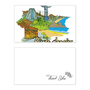 Imagem de Cartão de agradecimento de aniversário do Brasil Rio de Janeiro pintado à mão
