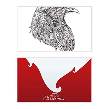 Imagem de Pintura de pássaro preta feroz feriado feliz Natal cartão de parabéns mensagem de Natal letra