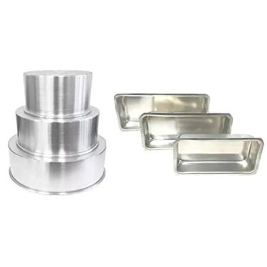 Imagem de Kit Formas Redonda 3 Peças (20cm,25cm,30cm) + 3 Formas De Bolo Inglês/Cuca/Bolo Caseiro