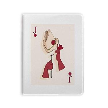 Imagem de Caderno com estampa de coração J para cartas de baralho diário macio A7