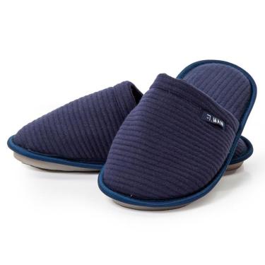 Imagem de Chinelo de Quarto Masculino Fechado Canelado Marinho 10.08.014-Masculino