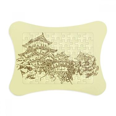 Imagem de Moldura de quebra-cabeça com desenho de marcos chineses para decoração de quadro