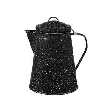 Imagem de Granite Ware Caldeira de café esmaltada em aço, capacidade para 12 xícaras – ideal para acampamento/cabana/trailer – Aqueça café, chá e água diretamente no fogão e no fogão.