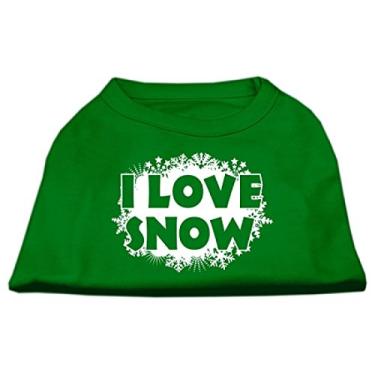 Imagem de Mirage Pet Products Camisetas com estampa I Love Snow de 50 cm para animais de estimação, 3GG, verde esmeralda