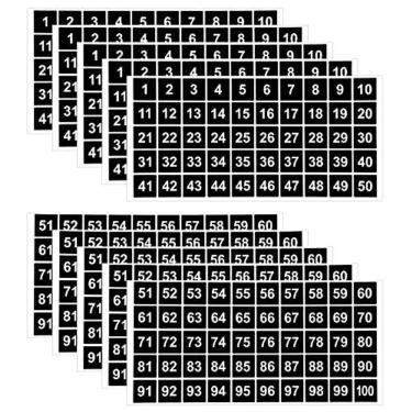 Imagem de Adesivos numéricos AIEX 10 folhas, 5 conjuntos de vinil impermeável 1-100