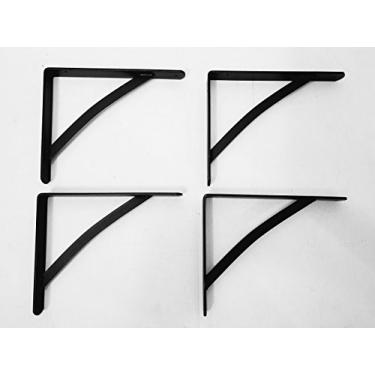 Imagem de Conjunto de quatro suportes de prateleira grandes de ferro forjado – Feito à mão por Amish of Lancaster County PA