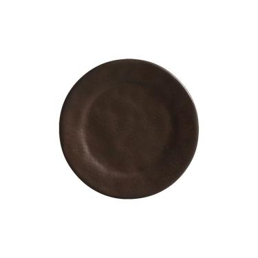 Imagem de Conjunto 6 Pratos Sobremesa Cerâmica Ocre Preto 20cm - Scalla