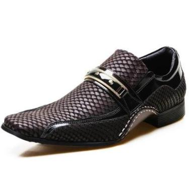 Imagem de Sapato Social Masculino Calvest Couro Estampado Feito a Mão NS Cordobra-Masculino