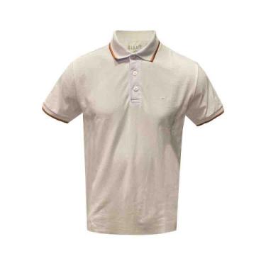 Imagem de Camiseta Polo Masculina Ellus Branca Com Friso Vermelho