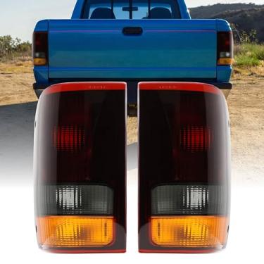 Imagem de Conjunto de luzes traseiras USR 93-97 Ranger Pick-Up - Par de lâmpadas traseiras FUMADAS (esquerda + direita) compatível com caminhonete Ford Ranger 1993-1997, todos os modelos e acabamentos de 2ª