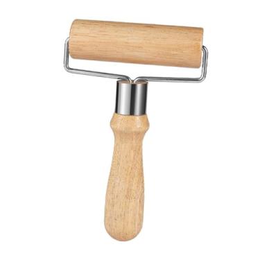 Imagem de Generic Rolo manual de massa de rolo de madeira em forma de T Rolo de pastelaria multifuncional resistente para biscoitos fondant, médio