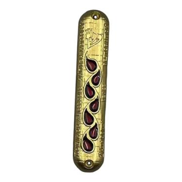 Imagem de Generic Porta mezuzah artesanato messiânico mezuzah fora presente de inauguração decoração de casa, decorativo fácil instalação metal moderno, estilo D