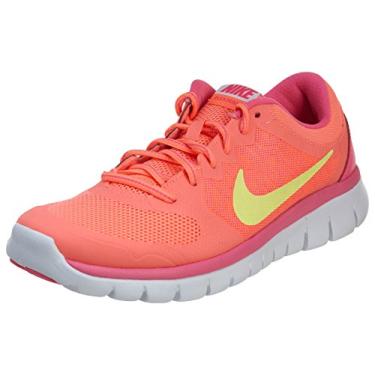 Imagem de NIKE Girl's Flex Run 2015 Running Shoe (GS) Lava Glow/Pink/White/Lime Size 7 M US