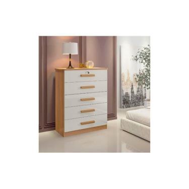 Imagem de Cômoda 5 Gavetas Ipanema D Doro Móveis Cinamomo/off White