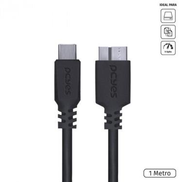 Imagem de Cabo para hd externo usb tipo c para micro usb b 3.0 1 metro preto - p