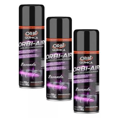 Imagem de Kit 3 Limpa Ar Condicionado Higienizador Orbi Air Lavanda