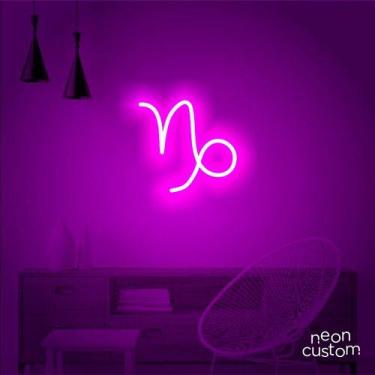 Imagem de luminaria letreiro Neon Led Signo Capricórnio 100x100 luminoso decoraç