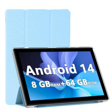 Imagem de Tablet Android 14 COOPERS YQ10S, 10.1" Azul, 8GB RAM + 64GB ROM (Expansível 1TB), Processador Quad-Core 1.8GHz, Tela IPS 1280x800, Câmera 8MP