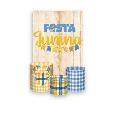 Imagem de Painel De Festa Vertical 1,50 x 2,20 + Trio De Capas Cilindro - Festa 