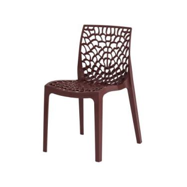 Imagem de Cadeira Gruvyer Design Cozinha Sala de Estar Jantar Marrom - Magazine 