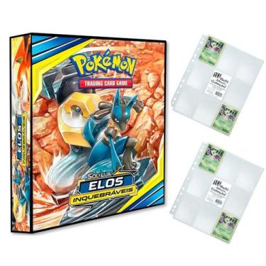 Imagem de Álbum Pasta Fichário Pokemon com 20 Folhas YES 9 Bolsos Elos Inquebráv