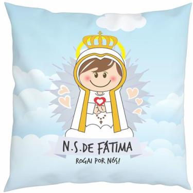 Imagem de Almofada Com Enchimento Oração Santinho Nossa Senhora de Fátima - Core