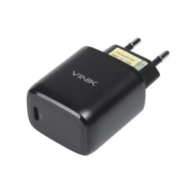 Imagem de Carregador De Parede 20W Com 1 Saida Tipo C 12V 1.67A Preto - Vinik
