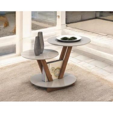 Imagem de Mesa De Centro Laguna Redonda Tampo Duplo Decorativa Retro - D+MOB , O