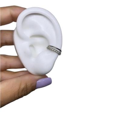 Imagem de Piercing Orelha Conch Folheado Ouro Branco - RaraSteel Piercing