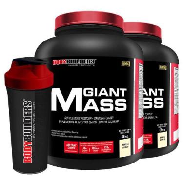 Imagem de Kit 2x Giant Mass 3kg + Coqueteleira - Bodybuilders, Baunilha