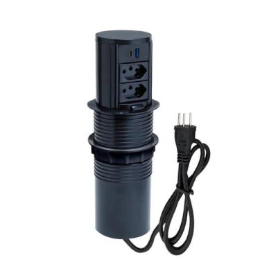 Imagem de Torre De Tomada Totem Slim Manual 2 Tomadas 20A 2 USB 9.0A - CONNECT C