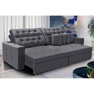 Imagem de Sofá Texas 2.60m Retrátil e Reclinável - Sofisticato, chumbo