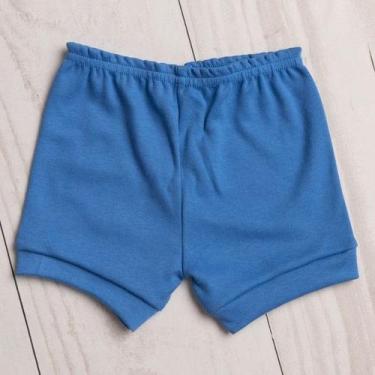 Imagem de SHORT TAPA FRALDA Bebê  SUEDINE 100% ALGODÃO - LETICIA CAT, Azul royal