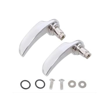 Imagem de SWESGI Bolsa de selim para Street Glide Road King Road Glide Ultra Limited Bolsas rígidas alavanca de trava para Harley Davidson Touring 2014-2024 (alavanca cromada)