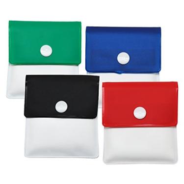 Imagem de Meta-U Bolsa de cinzeiro de bolso - PVC à prova de fogo - livre de odor - Compacta portátil - cores sortidas - pacote com 4
