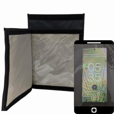 Imagem de Negócios veteranos: Capa Faraday transparente Faraday com bloqueio de RFID para tablet/celular | WiFi, Bluetooth, capa com bloqueio de celular - Confiança transparente