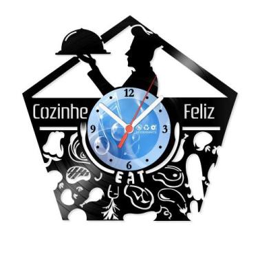 Imagem de Relógio De Parede Disco Vinil Cozinha - Cozinhe Feliz - VCZ-033 - Mode
