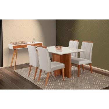 Imagem de Mesa de jantar + 4 cadeiras Milão Tampo Atenas 140 cm C 01 - Gran Deco