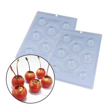 Imagem de 2 Formas Esfera Com Furo 25mm 3 Partes BWB Com Silicone Para Doces Fin