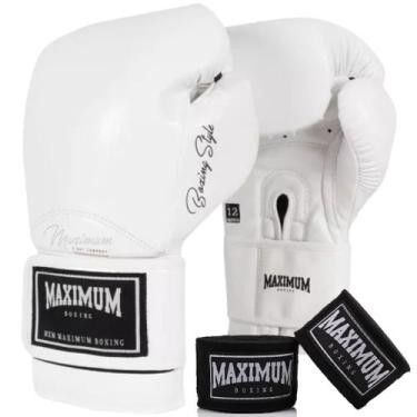 Imagem de Kit Luva Boxe E Muay Thai Kickboxing Classic White + Bandagem 3 Metros