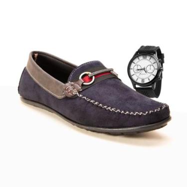 Imagem de Mocassim masculino sapatilha casual confortavel sapato leve + RELOGIO 