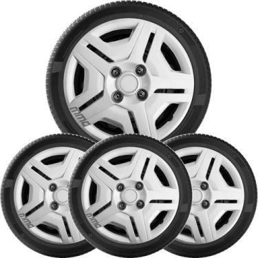 Imagem de 4x Calota CELTA CORSA CLASSIC Aro 13 Prata Logo Relevo 132cb - Grid
