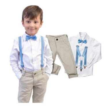 Imagem de Conjunto Batizado Manga Longa Calça Faca Bebe Infantil Cores e Tamanho