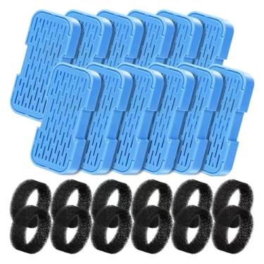 Imagem de UIOOQ Filtros oficiais Specify Filtros de fonte de água para gatos, 24 pacotes (12 filtros + 12 esponjas) Filtros de substituição de fonte de gato para fonte UIOOQ Cat, com filtro de carvão ativado,